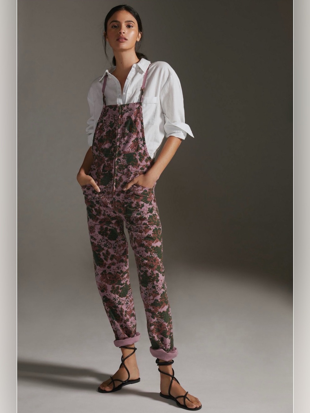 Anthropologie Pilcro sz 28-Pink & Purple Print Overalls/Jumpsuit